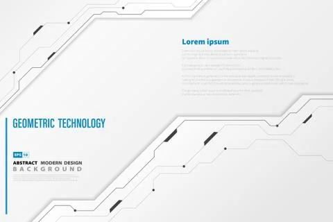Abstract modern technology white template background. illustration vector Stock Illustration