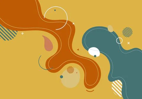 Abstract modern template blue and orange organic dynamic shapes elements comp Illustrazione stock