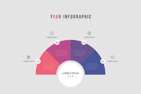 Abstract modern template for creating infographics with 4 options. Stock Illustration