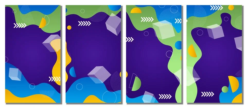 Abstract modern template set background. Stock Illustration