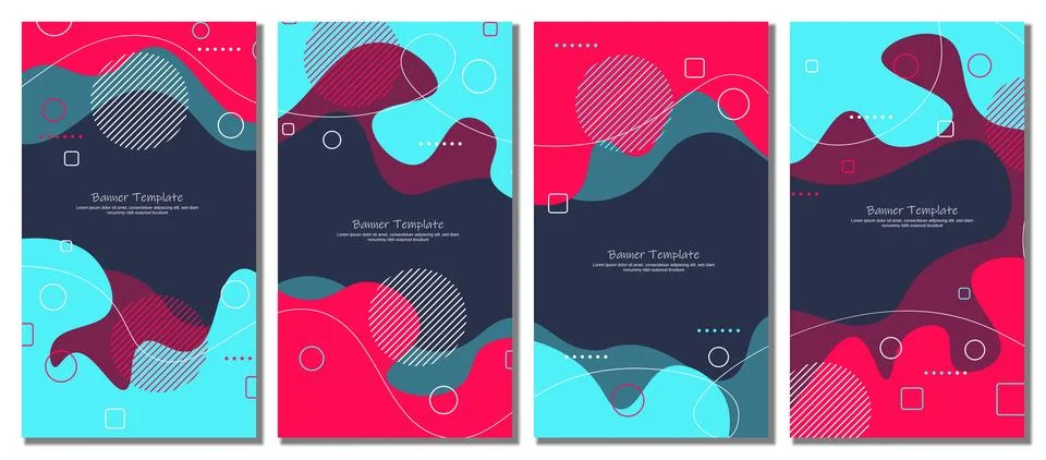 Abstract modern template set background. Stock Illustration