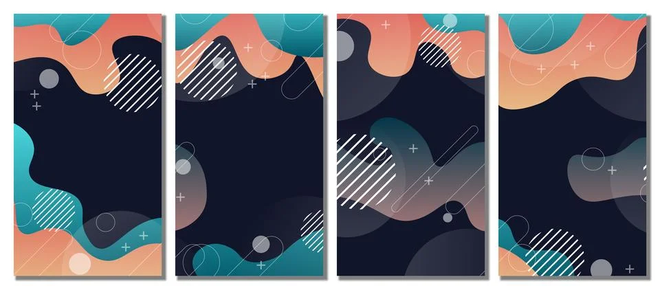 Abstract modern template set background. Stock Illustration