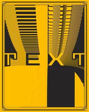 Abstract Modern Text Poster Parallel Line Energy Dynamic Graphic Art Print Stock Illustration