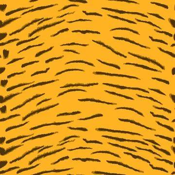 Abstract modern tiger seamless pattern. Animals trendy background. Orange and Stock Illustration