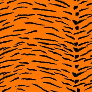 Abstract modern tiger seamless pattern. Animals trendy background. Orange and Stock Illustration