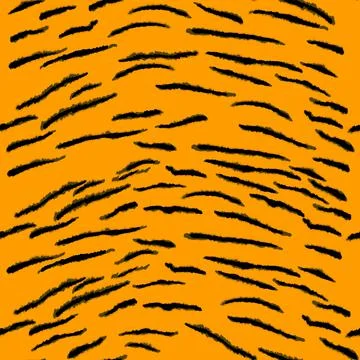 Abstract modern tiger seamless pattern. Animals trendy background. Orange and Stock Illustration