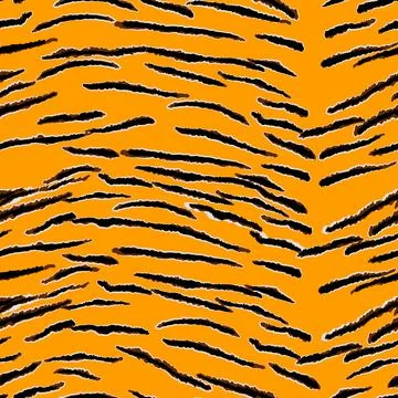 Abstract modern tiger seamless pattern. Animals trendy background. Orange and Stock Illustration