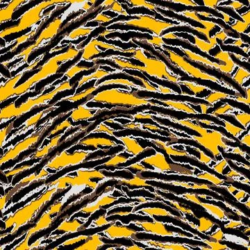 Abstract modern tiger seamless pattern. Animals trendy background. Orange and Illustrazione stock