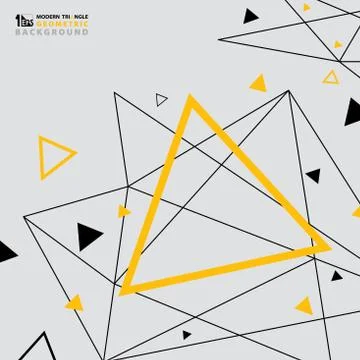 Abstract modern triangle pattern design of futuristic background yellow black Stock Illustration