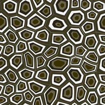 Abstract modern turtle shell seamless pattern. Animals trendy background. Brown Stock Illustration
