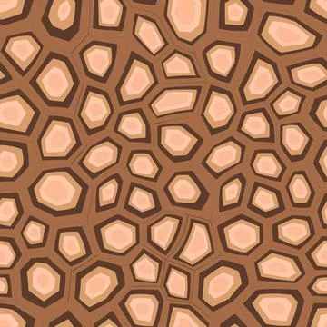 Abstract modern turtle shell seamless pattern. Animals trendy background. Brown Stock Illustration