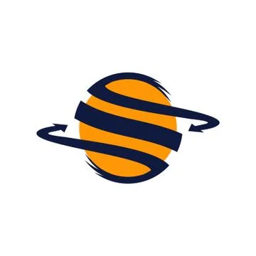 Abstract modern upper case s letter planet vector icon 스톡 일러스트