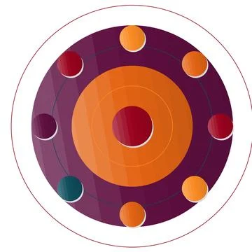 Abstract modern vector background: abstract, circles, dots, retro, seventie.. Stock Illustration