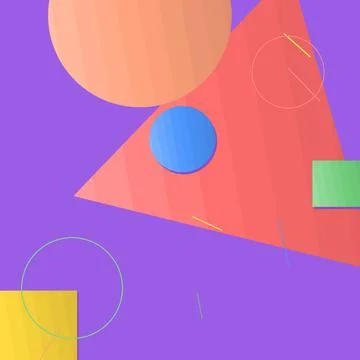 Abstract modern vector background: abstract, memphis, shapes, colorful, Stock Illustration