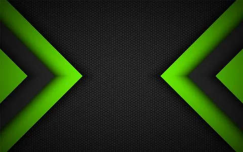 Abstract modern vector background with black and green overlapped arrows Stock Illustration