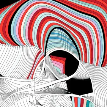 Abstract modern vector background with wavy Stock Illustration