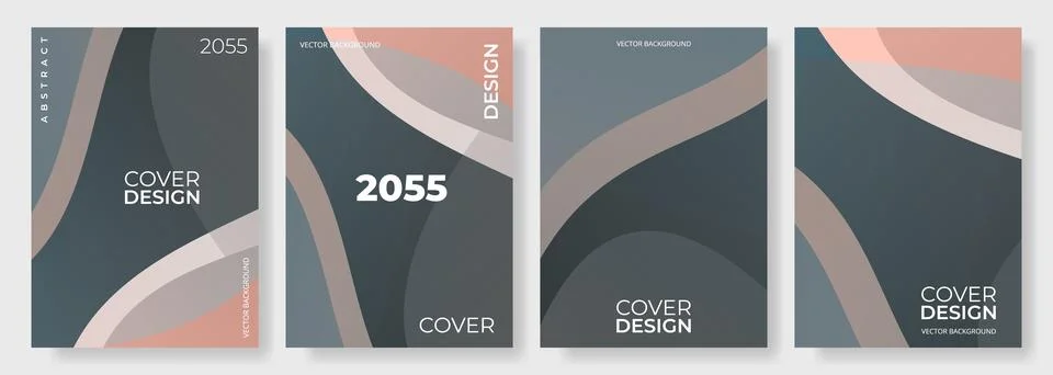 Abstract modern vector geometric background set in grey colors. A4 resolution Stock Illustration