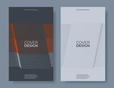 Abstract modern vector posters with geometric lines. Two minimalist cover design Stock Illustration