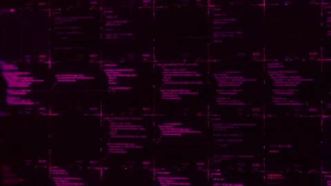 Abstract modern virtual computer script on black background, seamless loop Stock Footage 144370421
