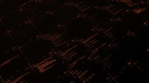 Abstract modern virtual computer script on black background, seamless loop Stock Illustration