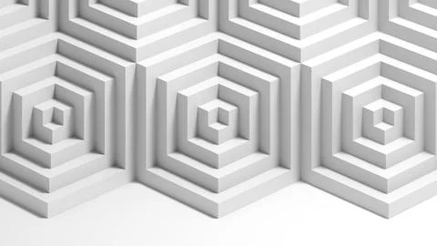 Abstract, modern wall design featuring a geometric hexagonal pattern Stock Illustration