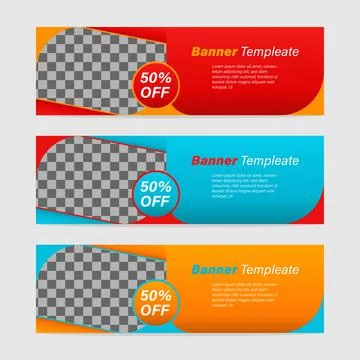 Abstract modern web banner collection, header cover design template, three co Stock Illustration