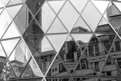 Abstract Modern Window Building Reflection Stock Photos