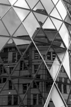 Abstract Modern Window Building Reflection Stock Photos