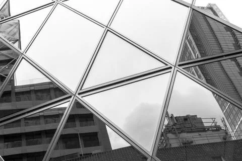 Abstract Modern Window Building Reflection Stock Photos