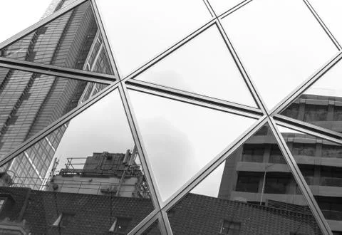 Abstract Modern Window Building Reflection Stock Photos