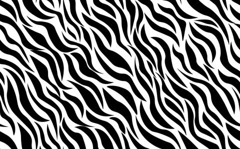 Abstract modern zebra seamless pattern. Animals trendy background. White and Stock Illustration