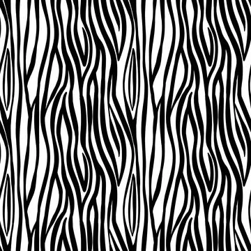 Abstract modern zebra seamless pattern. Animals trendy background. White and Stock Illustration