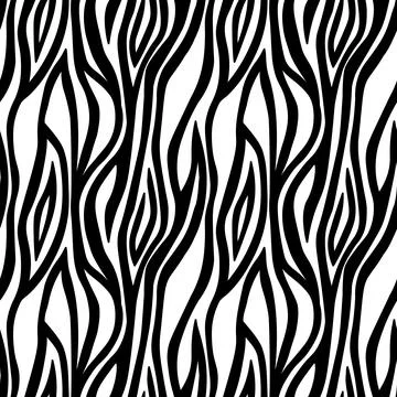 Abstract modern zebra seamless pattern. Animals trendy background. White and Stock Illustration