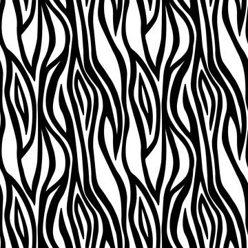 Abstract modern zebra seamless pattern. Animals trendy background. White and Stock Illustration