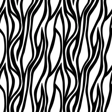 Abstract modern zebra seamless pattern. Animals trendy background. White and Stock Illustration