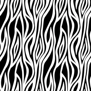 Abstract modern zebra seamless pattern. Animals trendy background. White and Stock Illustration