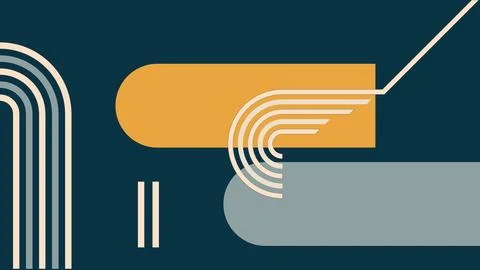 Abstract Modular Shapes with Rounded Background Stock Illustration