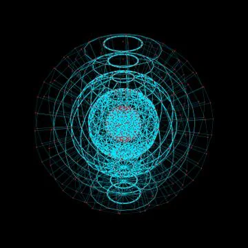 Abstract molecular lattice in form of sphere. 库存插图