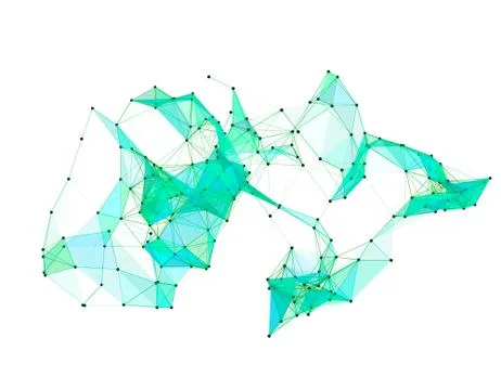 Abstract molecular lattice network. Abstract polygonal shape. Иллюстрация
