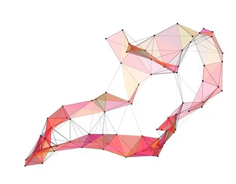 Abstract molecular lattice network. Abstract polygonal shape. 스톡 일러스트