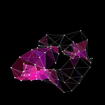 Abstract molecular lattice network. Abstract polygonal shape. 스톡 일러스트