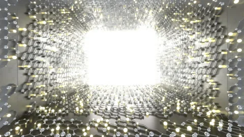 Abstract Molecular Light Tunnel Stock Footage 308076539