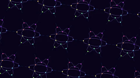 Abstract molecular network pattern background with glowing nodes and lines Stock Footage 332107118