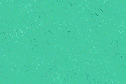 Abstract molecular pattern in teal with hexagon shapes 库存插图