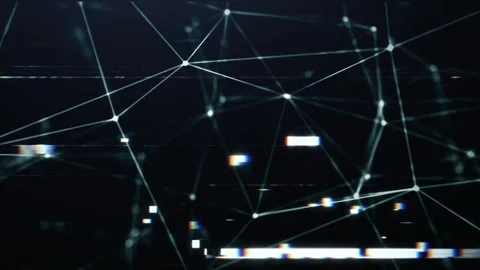 Abstract Molecular Plexus Motion Background with Noise Glitch Screen Stock Footage 340016430