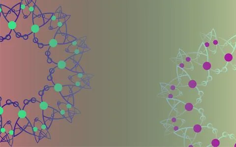 Abstract Molecular Rings Design With Gradient Background And Colorful Dots Illustrazione stock