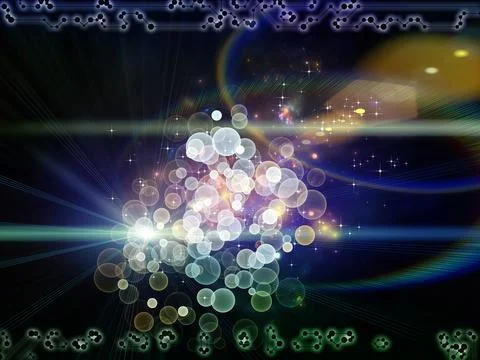 Abstract Molecular Science Background with Glowing Light Particles Stock Illustration
