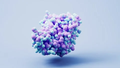 Abstract molecular structure 3d animation with rotating protein or chemical.. Stock Footage 332147003