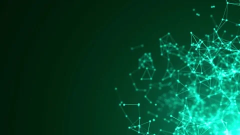 Abstract molecular structure in 3D space on green background. Looped animation Stock Footage 75472173