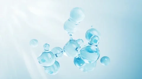 Abstract molecular structure animation with blue liquid droplets merging an.. 스톡 동영상 327531734